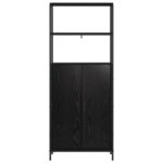 vidaXL Highboard Čierny dub 40 x 33 x 161 cm Kompozitné drevo – Obrázok 3
