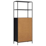 vidaXL Highboard Čierny dub 40 x 33 x 161 cm Kompozitné drevo – Obrázok 5