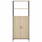 vidaXL Highboard Dub sonoma 40 x 33 x 161 cm Kompozitné drevo – Obrázok 4