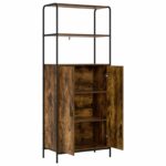vidaXL Highboard Dymový dub 40 x 33 x 161 cm Kompozitné drevo – Obrázok 2