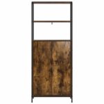 vidaXL Highboard Dymový dub 40 x 33 x 161 cm Kompozitné drevo – Obrázok 3