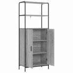 vidaXL Highboard Sivý Sonoma 40 x 33 x 161 cm Kompozitné drevo – Obrázok 2