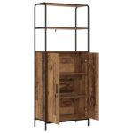 vidaXL Highboard Staré drevo 40 x 33 x 161 cm Kompozitné drevo – Obrázok 2