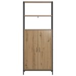 vidaXL Highboard Dub artisan 40 x 33 x 161 cm Kompozitné drevo – Obrázok 3