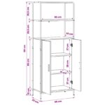 vidaXL Highboard Dub artisan 40 x 33 x 161 cm Kompozitné drevo – Obrázok 9