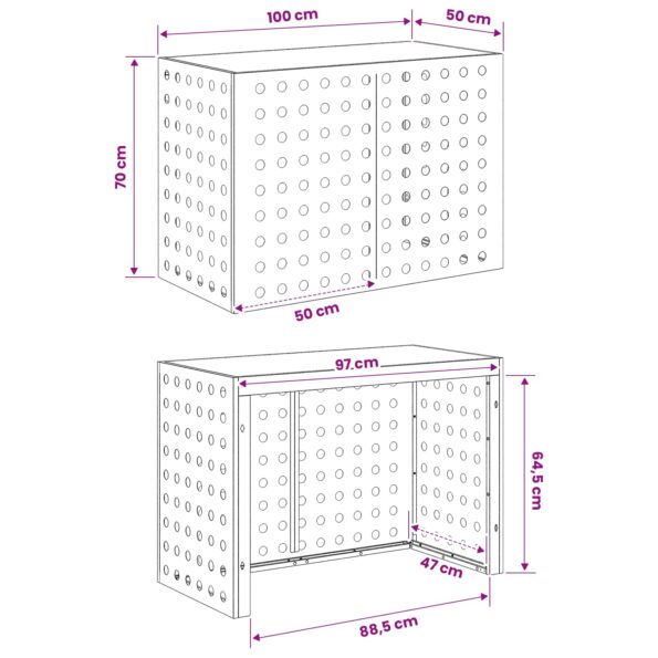 vidaXL Kryt na klimatizáciu Strieborná 100 x 50 x 70 cm – Obrázok 7