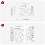 vidaXL Kryt na klimatizáciu Biela 90 x 40 x 60 cm Oceľ – Obrázok 6