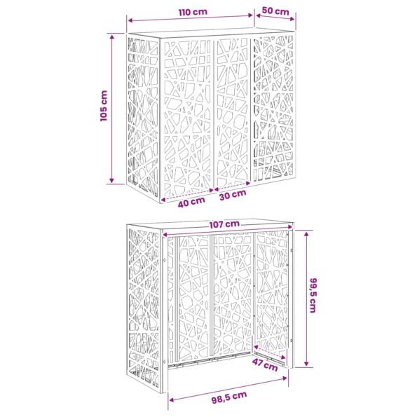 vidaXL Kryt na klimatizáciu Strieborná 110 x 50 x 105 cm – Obrázok 7