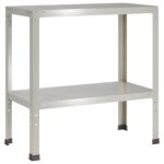 vidaXL Stolík na presádzanie 60 x 40 x 80 cm Nehrdzavejúca oceľ – Obrázok 2