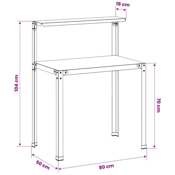 vidaXL Stolík na presádzanie 80 x 50 x 104 cm – Obrázok 8