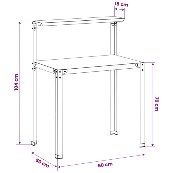 vidaXL Stolík na presádzanie 60 x 50 x 104 cm – Obrázok 8