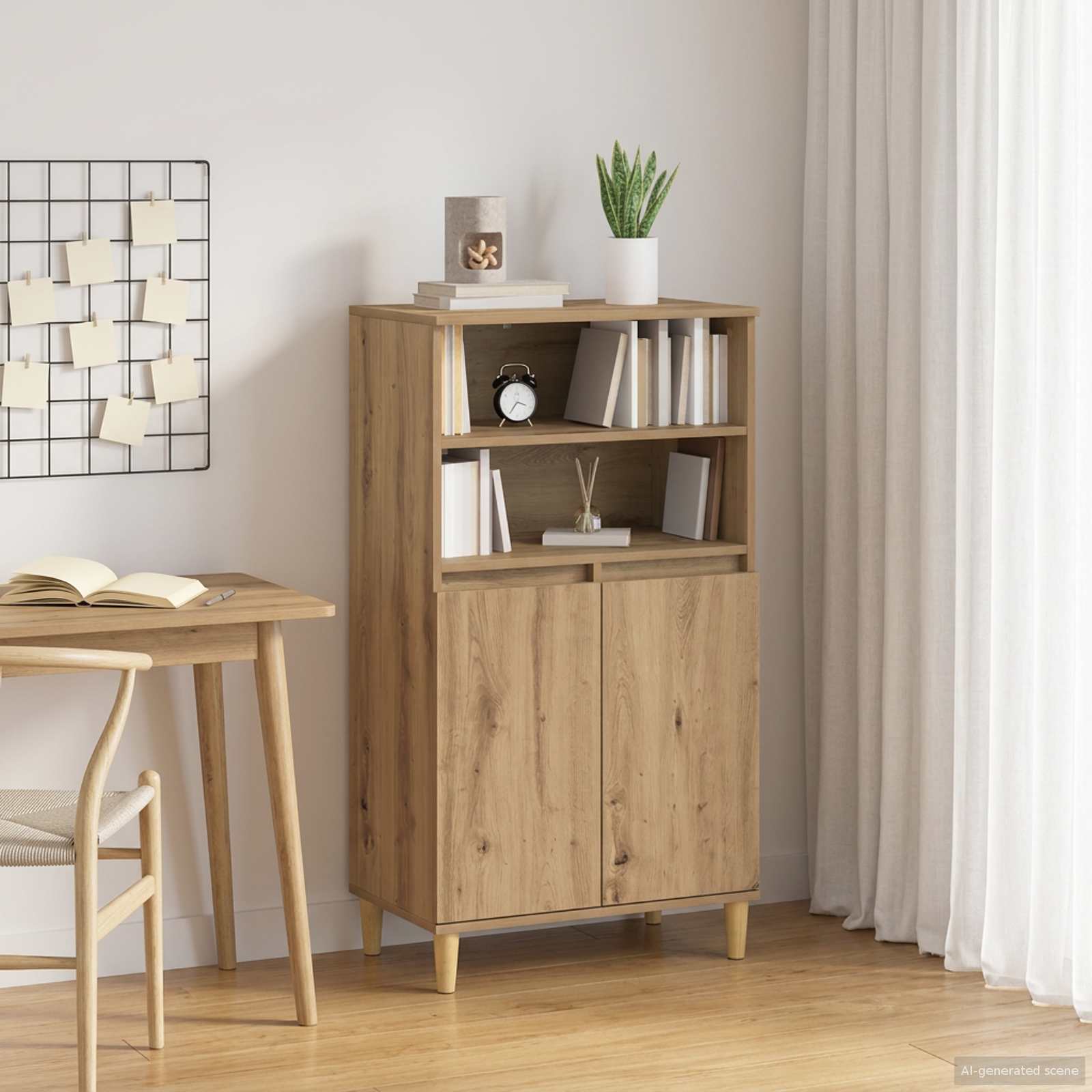 8014919_1.jpg vidaXL Highboard Dub artisan 60 x 36 x 110 cm Kompozitné drevo – Obrázok 1
