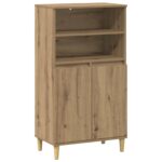 vidaXL Highboard Dub artisan 60 x 36 x 110 cm Kompozitné drevo – Obrázok 2