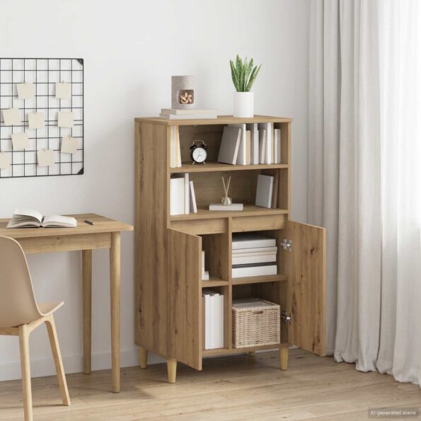 vidaXL Highboard Dub artisan 60 x 36 x 110 cm Kompozitné drevo – Obrázok 4