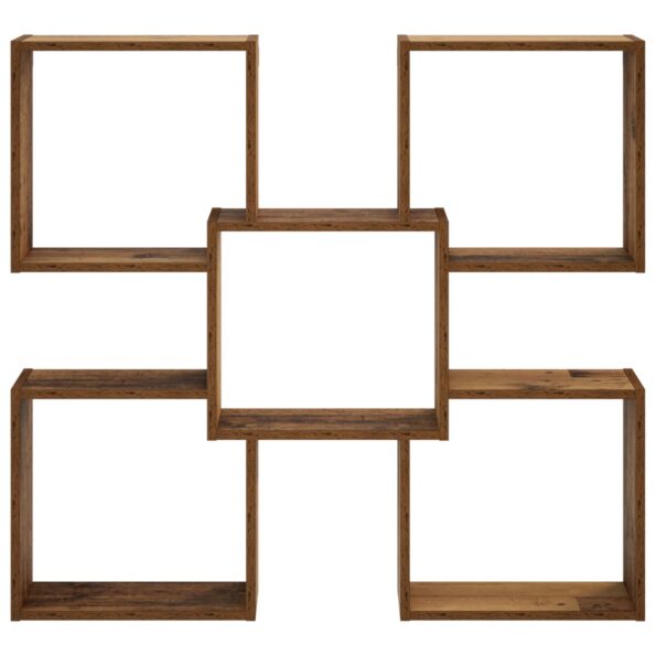 vidaXL Stenná polica Staré drevo 99,5 x 17 x 91 cm Kompozitné drevo – Obrázok 2
