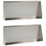 vidaXL Oporný múr 2 ks 100 x 12 x 30 cm Nehrdzavejúca oceľ Strieborná – Obrázok 3