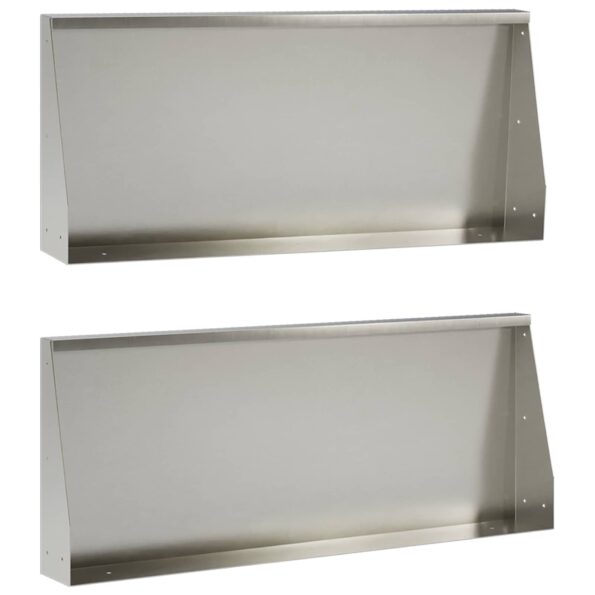 vidaXL Oporný múr 2 ks 100 x 12 x 30 cm Nehrdzavejúca oceľ Strieborná – Obrázok 3