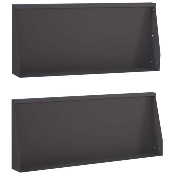 vidaXL Oporný múr 2 ks 100 x 12 x 40 cm Oceľ Čierna – Obrázok 2