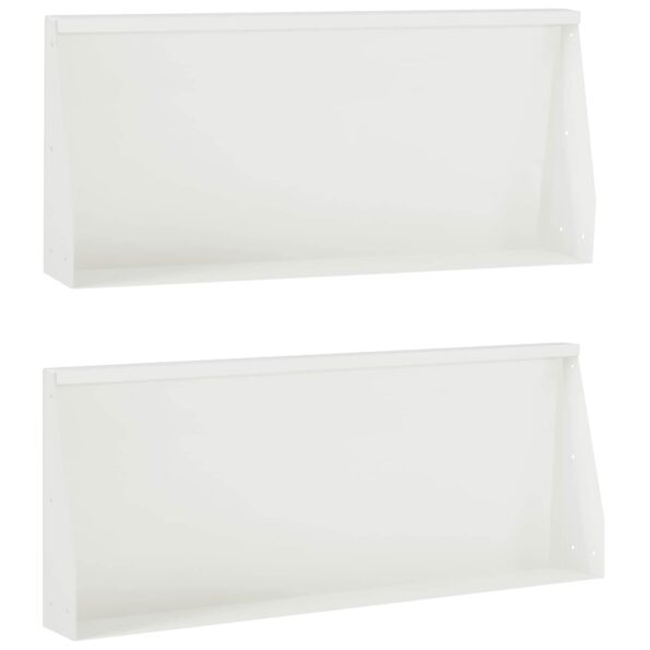 vidaXL Oporný múr 2 ks 100 x 12 x 40 cm Oceľ Biela – Obrázok 2