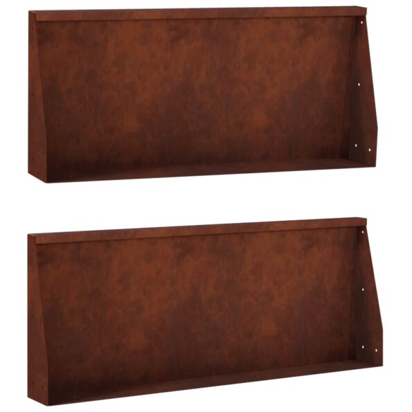vidaXL Oporný múr 2 ks 100 x 12 x 40 cm Poveternostne odolná oceľ – Obrázok 3