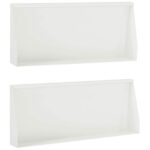 vidaXL Oporný múr 2 ks 100 x 12 x 50 cm Oceľ Biela – Obrázok 2