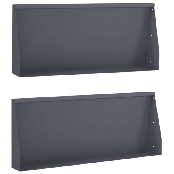vidaXL Oporný múr 2 ks 100 x 12 x 50 cm Oceľ Antracitová – Obrázok 2