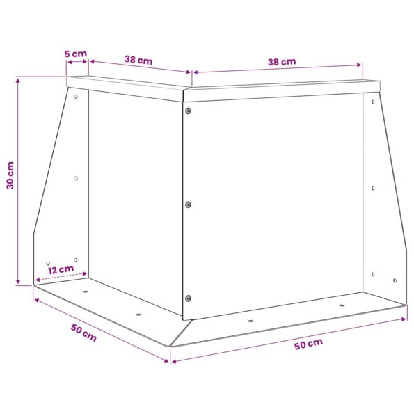 vidaXL Oporný múr 50 x 50 x 30 cm Oceľ Biela – Obrázok 7