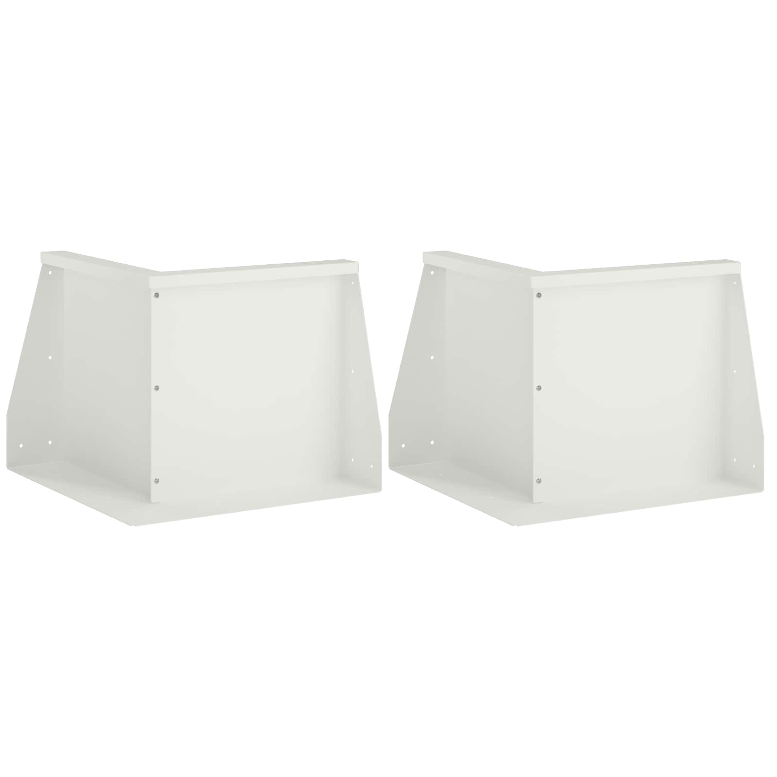 8015160_1.jpg vidaXL Oporný múr 2 ks 50 x 50 x 30 cm Oceľ Biela – Obrázok 1