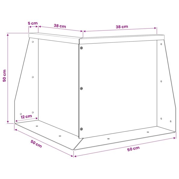 vidaXL Oporný múr 50 x 50 x 50 cm Oceľ Biela – Obrázok 7