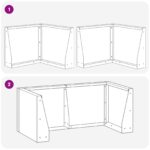vidaXL Oporný múr 2 ks 50 x 50 x 30 cm Oceľ Biela – Obrázok 7