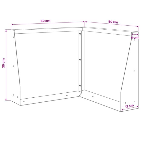 vidaXL Oporný múr 2 ks 50 x 50 x 30 cm Oceľ Biela – Obrázok 9