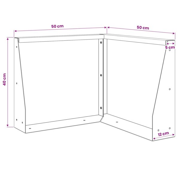 vidaXL Oporný múr 50 x 50 x 40 cm Oceľ Biela – Obrázok 7