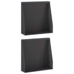 vidaXL Oporný múr 2 ks 40 x 12 x 30 cm Oceľ Čierna – Obrázok 2