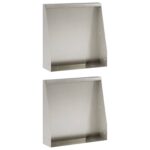 vidaXL Oporný múr 2 ks 40 x 12 x 30 cm Nehrdzavejúca oceľ Strieborná – Obrázok 2