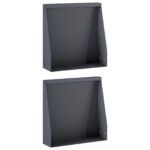 vidaXL Oporný múr 2 ks 40 x 12 x 40 cm Oceľ Antracitová – Obrázok 2