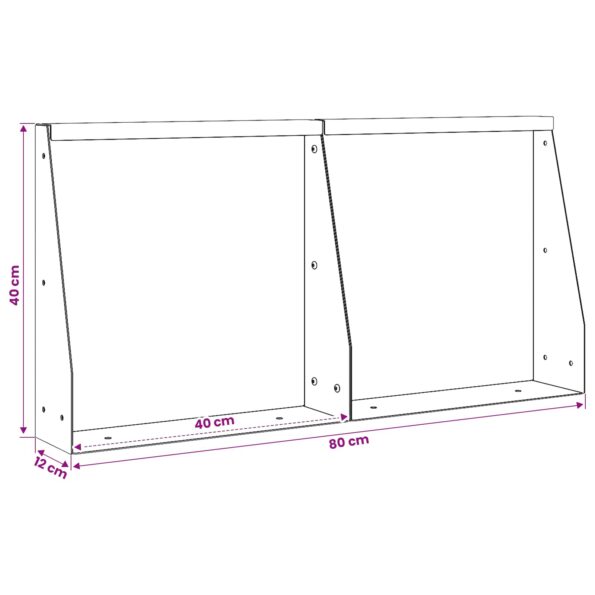 vidaXL Oporný múr 2 ks 40 x 12 x 40 cm Oceľ Antracitová – Obrázok 8