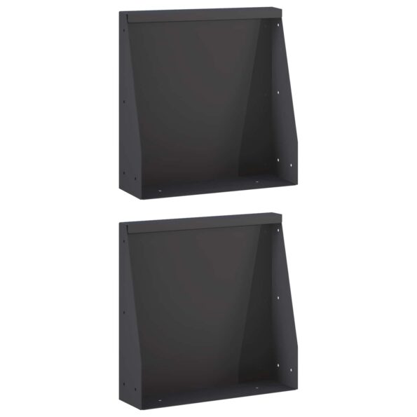 vidaXL Oporný múr 2 ks 40 x 12 x 50 cm Oceľ Čierna – Obrázok 2