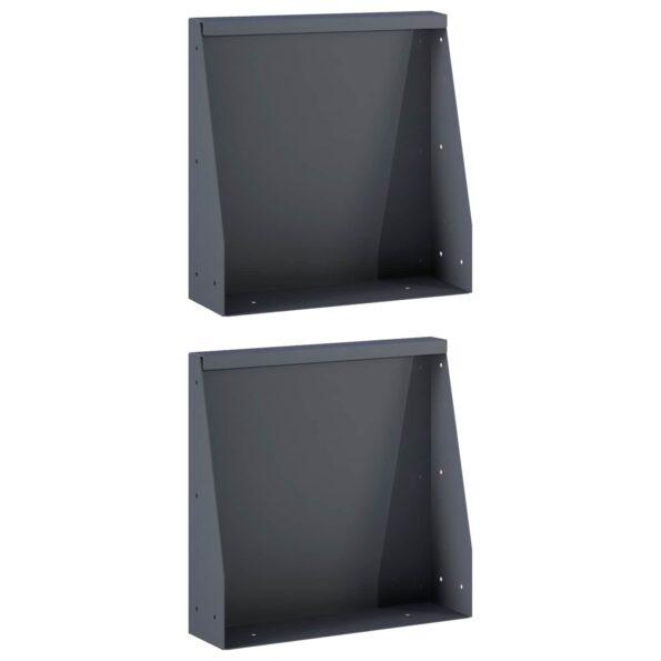 vidaXL Oporný múr 2 ks 40 x 12 x 50 cm Oceľ Antracitová – Obrázok 2