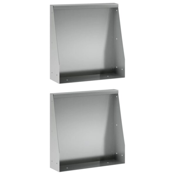 vidaXL Oporný múr 2 ks 40 x 12 x 50 cm Pozinkovaná oceľ Strieborná – Obrázok 2