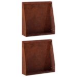 vidaXL Oporný múr 2 ks 40 x 12 x 50 cm Poveternostne odolná oceľ – Obrázok 2