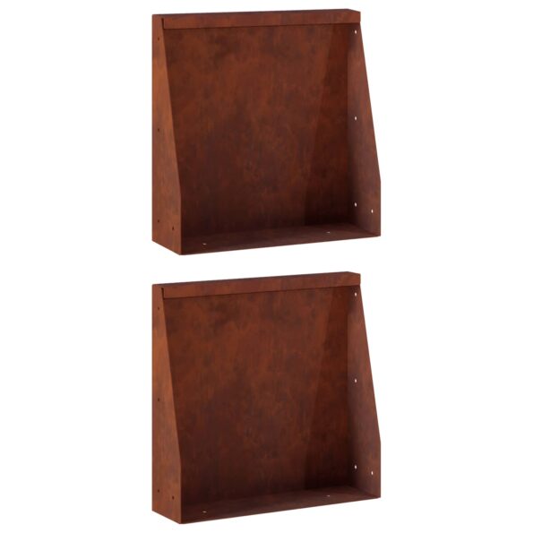vidaXL Oporný múr 2 ks 40 x 12 x 50 cm Poveternostne odolná oceľ – Obrázok 2