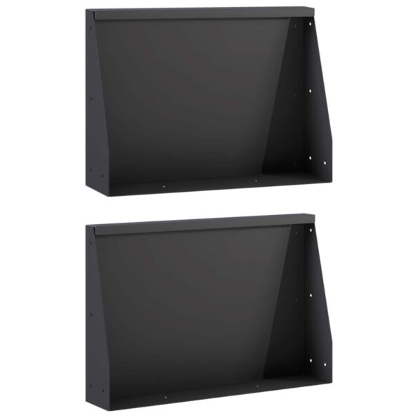 vidaXL Oporný múr 2 ks 60 x 12 x 30 cm Oceľ Čierna – Obrázok 2