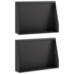 vidaXL Oporný múr 2 ks 60 x 12 x 40 cm Oceľ Čierna – Obrázok 2
