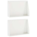 vidaXL Oporný múr 2 ks 60 x 12 x 50 cm Oceľ Biela – Obrázok 2