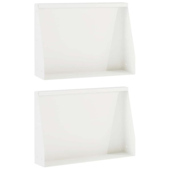 vidaXL Oporný múr 2 ks 60 x 12 x 50 cm Oceľ Biela – Obrázok 2