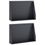 vidaXL Oporný múr 2 ks 60 x 12 x 50 cm Oceľ Antracitová – Obrázok 2