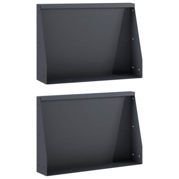 vidaXL Oporný múr 2 ks 60 x 12 x 50 cm Oceľ Antracitová – Obrázok 2