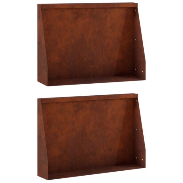 vidaXL Oporný múr 2 ks 60 x 12 x 50 cm Poveternostne odolná oceľ – Obrázok 2
