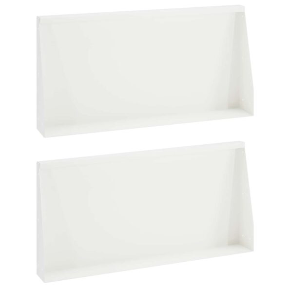vidaXL Oporný múr 2 ks 80 x 12 x 30 cm Oceľ Biela – Obrázok 2