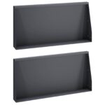 vidaXL Oporný múr 2 ks 80 x 12 x 30 cm Oceľ Antracitová – Obrázok 2